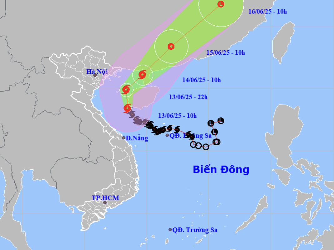 Dự báo hướng di chuyển của bão số 1