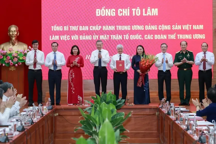Tổng Bí thư Tô Lâm công bố quyết định thành lập cơ quan Ủy ban Trung ương MTTQ Việt Nam